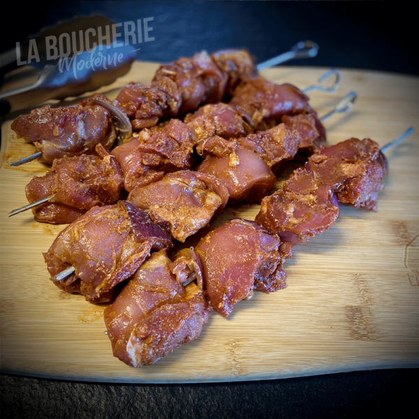 Brochettes Cuisse de poulet "Barbecue & oignons rouge"