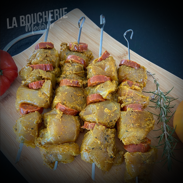 Brochettes de poulet "Curry Chorizo"